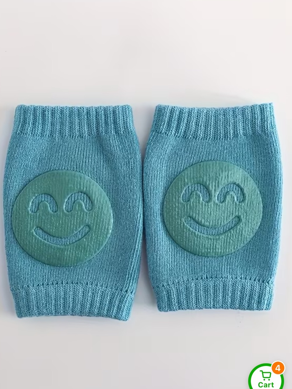 Baby Teal Smiley Crawling knee protectors - Non-Slip